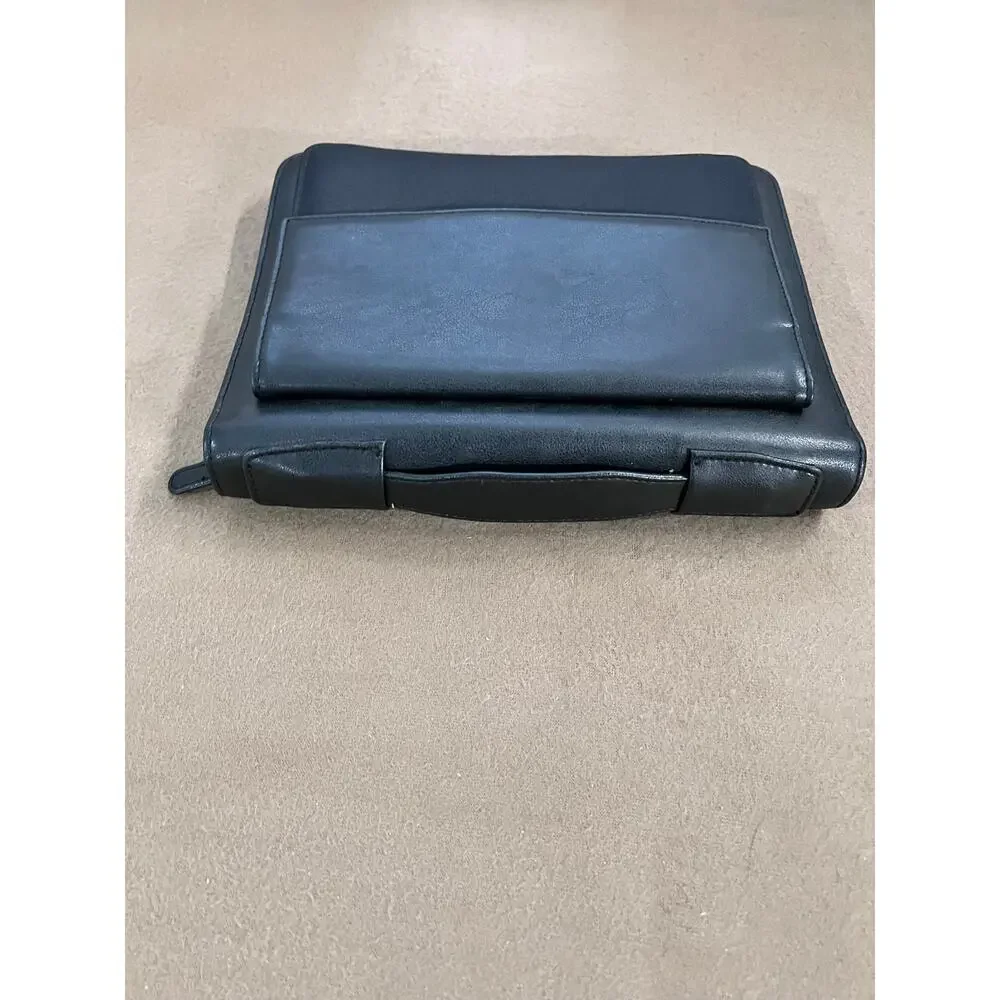 Daytimer Brief Case Style Black Faux Leather & Fabric Zippered Planner Cover
